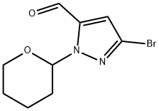 3-bromo-1-(oxan-2-yl)-1H-pyrazole-5-carbaldehyde 구조식 이미지