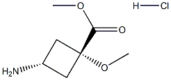 methyl trans-3-amino-1-methoxycyclobutane-1-carboxylate hydrochloride Structure