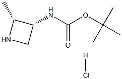 tert-butyl N-[(2R,3R)-2-methylazetidin-3-yl]carbamate hydrochloride Structure