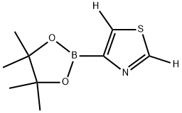 4-(4,4,5,5-tetramethyl-1,3,2-dioxaborolan-2-yl)thiazole-2,5-d2 구조식 이미지