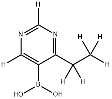 (4-(ethyl-d5)pyrimidin-5-yl-2,6-d2)boronic acid 구조식 이미지