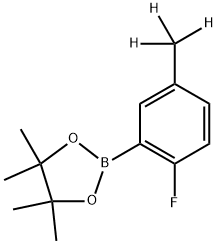 2-(2-fluoro-5-(methyl-d3)phenyl)-4,4,5,5-tetramethyl-1,3,2-dioxaborolane 구조식 이미지