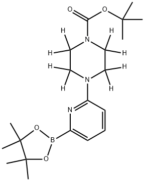 tert-butyl 4-(6-(4,4,5,5-tetramethyl-1,3,2-dioxaborolan-2-yl)pyridin-2-yl)piperazine-1-carboxylate-2,2,3,3,5,5,6,6-d8 Structure