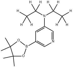 N,N-bis(ethyl-d5)-5-(4,4,5,5-tetramethyl-1,3,2-dioxaborolan-2-yl)pyridin-3-amine 구조식 이미지