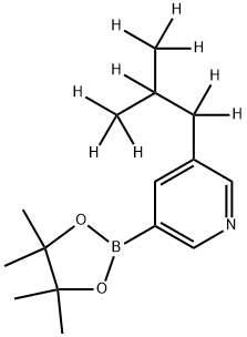 3-(2-(methyl-d3)propyl-1,1,2,3,3,3-d6)-5-(4,4,5,5-tetramethyl-1,3,2-dioxaborolan-2-yl)pyridine Structure