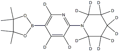 2-(piperidin-1-yl-d10)-5-(4,4,5,5-tetramethyl-1,3,2-dioxaborolan-2-yl)pyridine-3,4,6-d3 구조식 이미지