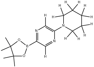 2-(piperidin-1-yl-d10)-5-(4,4,5,5-tetramethyl-1,3,2-dioxaborolan-2-yl)pyrazine-3,6-d2 Structure