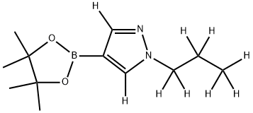 1-(propyl-d7)-4-(4,4,5,5-tetramethyl-1,3,2-dioxaborolan-2-yl)-1H-pyrazole-3,5-d2 구조식 이미지