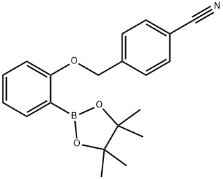 4-[2-(4,4,5,5-Tetramethyl-[1,3,2]dioxaborolan-2-yl)-phenoxymethyl]-benzonitrile 구조식 이미지