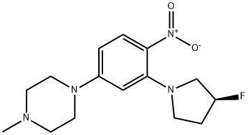 (S)-1-(3-(3-fluoropyrrolidin-1-yl)-4-nitrophenyl)-4-methylpiperazine Structure