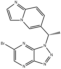 1H-1,2,3-Triazolo[4,5-b]pyrazine, 6-bromo-1-[(1S)-1-imidazo[1,2-a]pyridin-6-ylethyl]- Structure