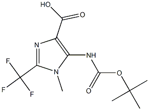 5-((tert-butoxycarbonyl)amino)-1-methyl-2-(trifluoromethyl)-1H-imidazole-4-carboxylic acid Structure