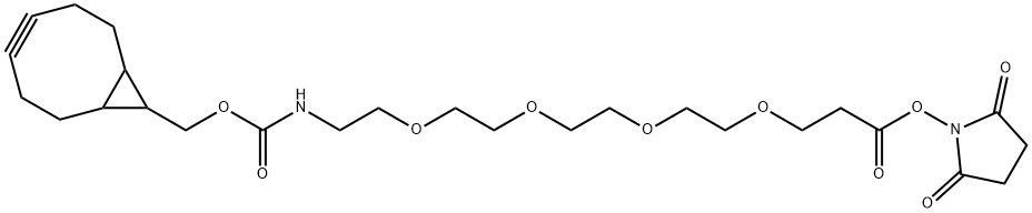 5,8,11,14-Tetraoxa-2-azaheptadecanedioic acid, 1-(bicyclo[6.1.0]non-4-yn-9-ylmethyl) 17-(2,5-dioxo-1-pyrrolidinyl) ester Structure