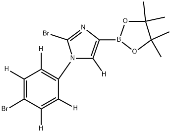 2-bromo-1-(4-bromophenyl-2,3,5,6-d4)-4-(4,4,5,5-tetramethyl-1,3,2-dioxaborolan-2-yl)-1H-imidazole-5-d 구조식 이미지