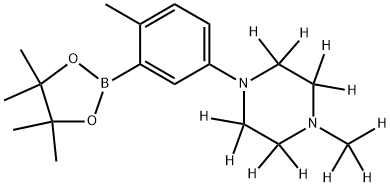 1-(methyl-d3)-4-(4-methyl-3-(4,4,5,5-tetramethyl-1,3,2-dioxaborolan-2-yl)phenyl)piperazine-2,2,3,3,5,5,6,6-d8 Structure