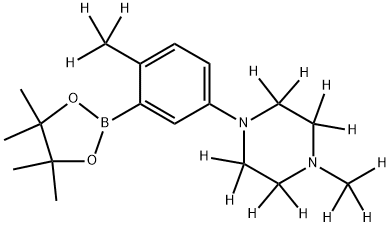 1-(methyl-d3)-4-(4-(methyl-d3)-3-(4,4,5,5-tetramethyl-1,3,2-dioxaborolan-2-yl)phenyl)piperazine-2,2,3,3,5,5,6,6-d8 구조식 이미지