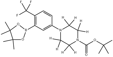tert-butyl 4-(3-(4,4,5,5-tetramethyl-1,3,2-dioxaborolan-2-yl)-4-(trifluoromethyl)phenyl)piperazine-1-carboxylate-2,2,3,3,5,5,6,6-d8 구조식 이미지
