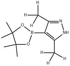 3,5-bis(methyl-d3)-4-(4,4,5,5-tetramethyl-1,3,2-dioxaborolan-2-yl)-1H-pyrazole 구조식 이미지