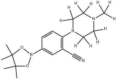 2-(4-(methyl-d3)piperazin-1-yl-2,2,3,3,5,5,6,6-d8)-5-(4,4,5,5-tetramethyl-1,3,2-dioxaborolan-2-yl)benzonitrile Structure