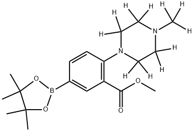 methyl 2-(4-(methyl-d3)piperazin-1-yl-2,2,3,3,5,5,6,6-d8)-5-(4,4,5,5-tetramethyl-1,3,2-dioxaborolan-2-yl)benzoate Structure