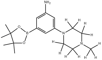 3-(4-(methyl-d3)piperazin-1-yl-2,2,3,3,5,5,6,6-d8)-5-(4,4,5,5-tetramethyl-1,3,2-dioxaborolan-2-yl)aniline 구조식 이미지