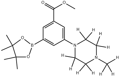 methyl 3-(4-(methyl-d3)piperazin-1-yl-2,2,3,3,5,5,6,6-d8)-5-(4,4,5,5-tetramethyl-1,3,2-dioxaborolan-2-yl)benzoate Structure