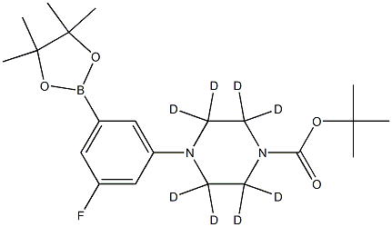 tert-butyl 4-(3-fluoro-5-(4,4,5,5-tetramethyl-1,3,2-dioxaborolan-2-yl)phenyl)piperazine-1-carboxylate-2,2,3,3,5,5,6,6-d8 Structure
