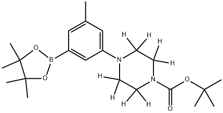 tert-butyl 4-(3-methyl-5-(4,4,5,5-tetramethyl-1,3,2-dioxaborolan-2-yl)phenyl)piperazine-1-carboxylate-2,2,3,3,5,5,6,6-d8 Structure