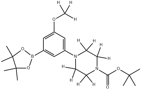 tert-butyl 4-(3-(methoxy-d3)-5-(4,4,5,5-tetramethyl-1,3,2-dioxaborolan-2-yl)phenyl)piperazine-1-carboxylate-2,2,3,3,5,5,6,6-d8 Structure