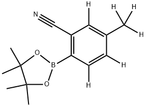 5-(methyl-d3)-2-(4,4,5,5-tetramethyl-1,3,2-dioxaborolan-2-yl)benzonitrile-3,4,6-d3 Structure