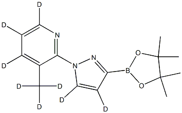 3-(methyl-d3)-2-(3-(4,4,5,5-tetramethyl-1,3,2-dioxaborolan-2-yl)-1H-pyrazol-1-yl-4,5-d2)pyridine-4,5,6-d3 구조식 이미지