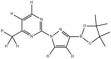 4-(methyl-d3)-2-(3-(4,4,5,5-tetramethyl-1,3,2-dioxaborolan-2-yl)-1H-pyrazol-1-yl-4,5-d2)pyrimidine-5,6-d2 Structure