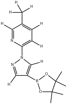 5-(methyl-d3)-2-(4-(4,4,5,5-tetramethyl-1,3,2-dioxaborolan-2-yl)-1H-pyrazol-1-yl-3,5-d2)pyridine-3,4,6-d3 Structure