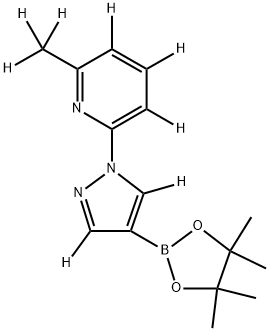 2-(methyl-d3)-6-(4-(4,4,5,5-tetramethyl-1,3,2-dioxaborolan-2-yl)-1H-pyrazol-1-yl-3,5-d2)pyridine-3,4,5-d3 구조식 이미지