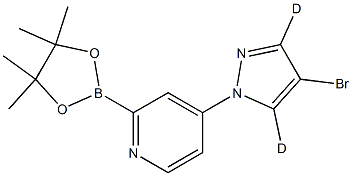 4-(4-bromo-1H-pyrazol-1-yl-3,5-d2)-2-(4,4,5,5-tetramethyl-1,3,2-dioxaborolan-2-yl)pyridine Structure