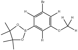 2-(3-bromo-5-(methoxy-d3)phenyl-2,4,6-d3)-4,4,5,5-tetramethyl-1,3,2-dioxaborolane 구조식 이미지