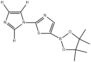 2-(1H-imidazol-1-yl-d3)-5-(4,4,5,5-tetramethyl-1,3,2-dioxaborolan-2-yl)thiazole 구조식 이미지