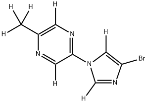 2-(4-bromo-1H-imidazol-1-yl-2,5-d2)-5-(methyl-d3)pyrazine-3,6-d2 Structure