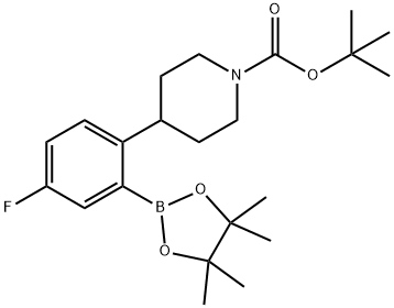 tert-butyl 4-(4-fluoro-2-(4,4,5,5-tetramethyl-1,3,2-dioxaborolan-2-yl)phenyl)piperidine-1-carboxylate Structure