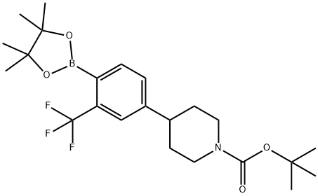 tert-butyl 4-(4-(4,4,5,5-tetramethyl-1,3,2-dioxaborolan-2-yl)-3-(trifluoromethyl)phenyl)piperidine-1-carboxylate 구조식 이미지