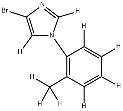 4-bromo-1-(2-(methyl-d3)phenyl-3,4,5,6-d4)-1H-imidazole-2,5-d2 Structure