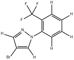 4-bromo-1-(2-(trifluoromethyl)phenyl-3,4,5,6-d4)-1H-pyrazole-3,5-d2 Structure