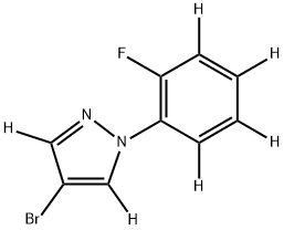 4-bromo-1-(2-fluorophenyl-3,4,5,6-d4)-1H-pyrazole-3,5-d2 Structure