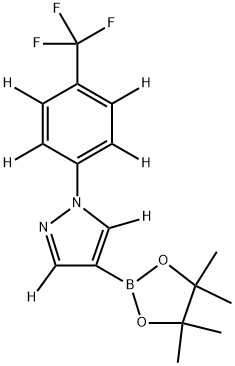 4-(4,4,5,5-tetramethyl-1,3,2-dioxaborolan-2-yl)-1-(4-(trifluoromethyl)phenyl-2,3,5,6-d4)-1H-pyrazole-3,5-d2 Structure