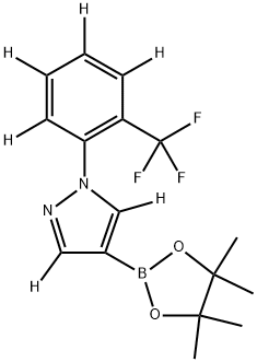 4-(4,4,5,5-tetramethyl-1,3,2-dioxaborolan-2-yl)-1-(2-(trifluoromethyl)phenyl-3,4,5,6-d4)-1H-pyrazole-3,5-d2 Structure