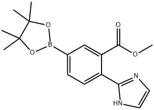 methyl 2-(1H-imidazol-2-yl)-5-(4,4,5,5-tetramethyl-1,3,2-dioxaborolan-2-yl)benzoate 구조식 이미지