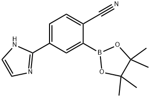 4-(1H-imidazol-2-yl)-2-(4,4,5,5-tetramethyl-1,3,2-dioxaborolan-2-yl)benzonitrile 구조식 이미지