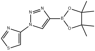 4-(4-(4,4,5,5-tetramethyl-1,3,2-dioxaborolan-2-yl)-1H-1,2,3-triazol-1-yl)thiazole 구조식 이미지
