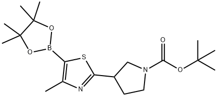 tert-butyl 3-(4-methyl-5-(4,4,5,5-tetramethyl-1,3,2-dioxaborolan-2-yl)thiazol-2-yl)pyrrolidine-1-carboxylate 구조식 이미지