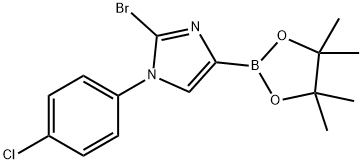 2-bromo-1-(4-chlorophenyl)-4-(4,4,5,5-tetramethyl-1,3,2-dioxaborolan-2-yl)-1H-imidazole 구조식 이미지